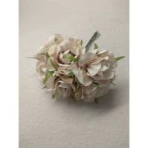 Цветы из ткани 4,5-5 см в пучках (6 шт) цв. бежевый, цена за пучок